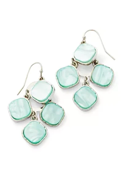 Aqua Lucite Kite Earrings 