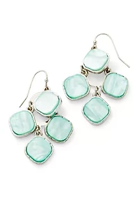 Aqua Lucite Kite Earrings 
