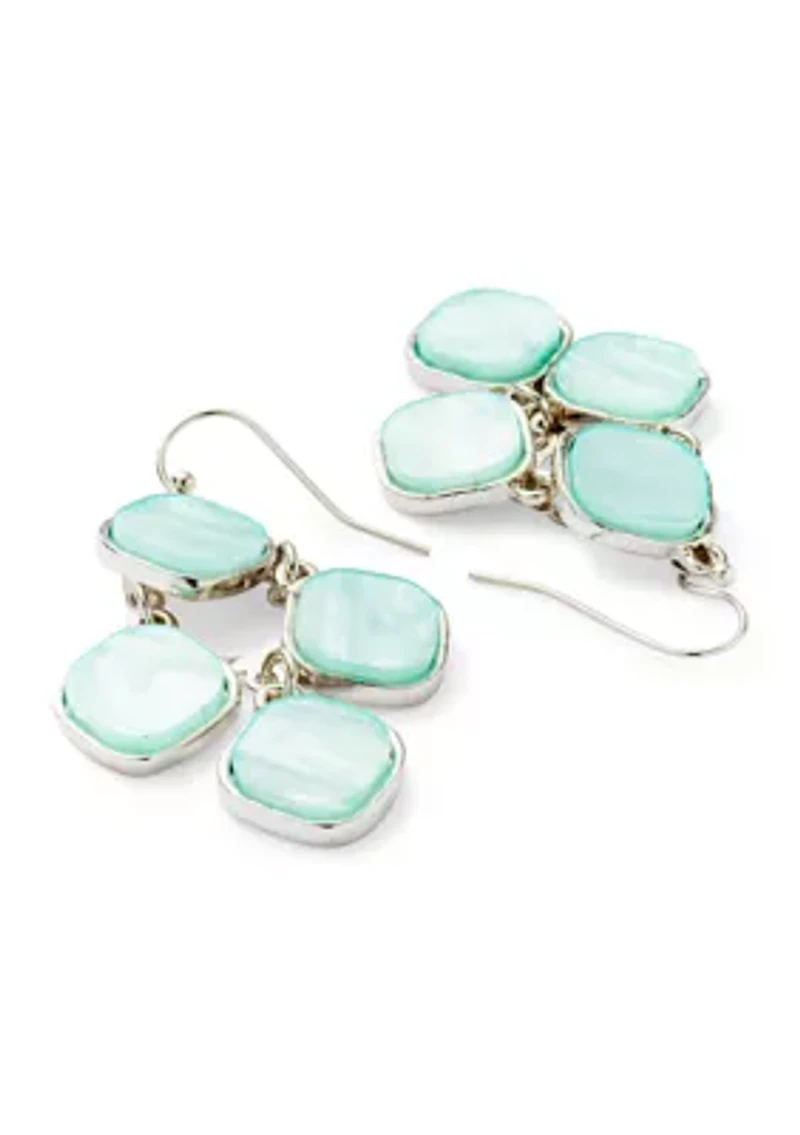 Aqua Lucite Kite Earrings