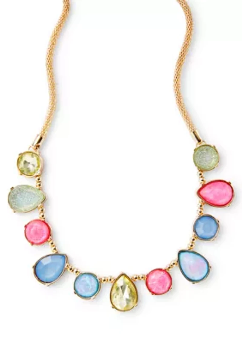 Multi Stone Frontal Necklace