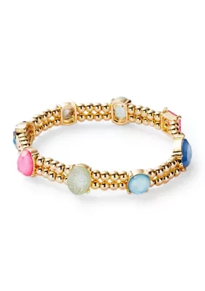Multi Color Stone Stretch Bracelet