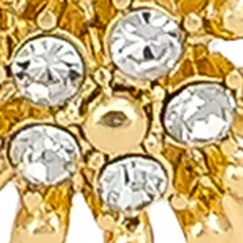 Flower Crystal Accent Frontal Beaded Stretch Bracelet