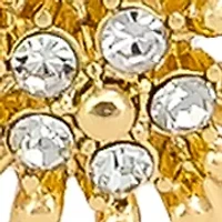 Flower Crystal Accent Frontal Beaded Stretch Bracelet
