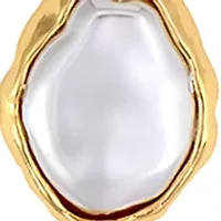 Framed Pearl Pendant Linked Chain Necklace   