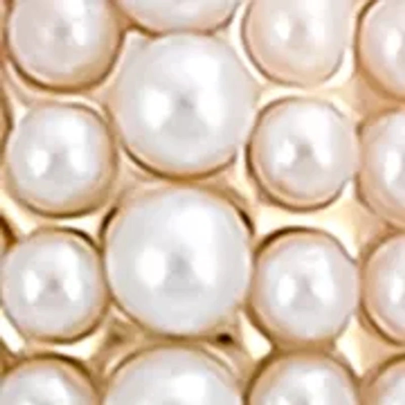 Pavé Pearl Half Hoop Earrings