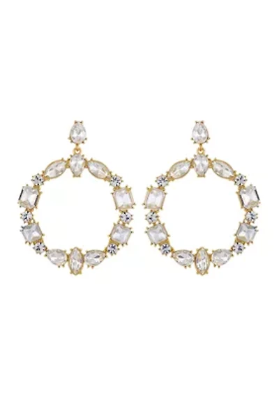 Crystal Cluster Door Knocker Earrings