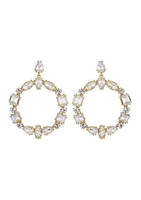 Crystal Cluster Door Knocker Earrings