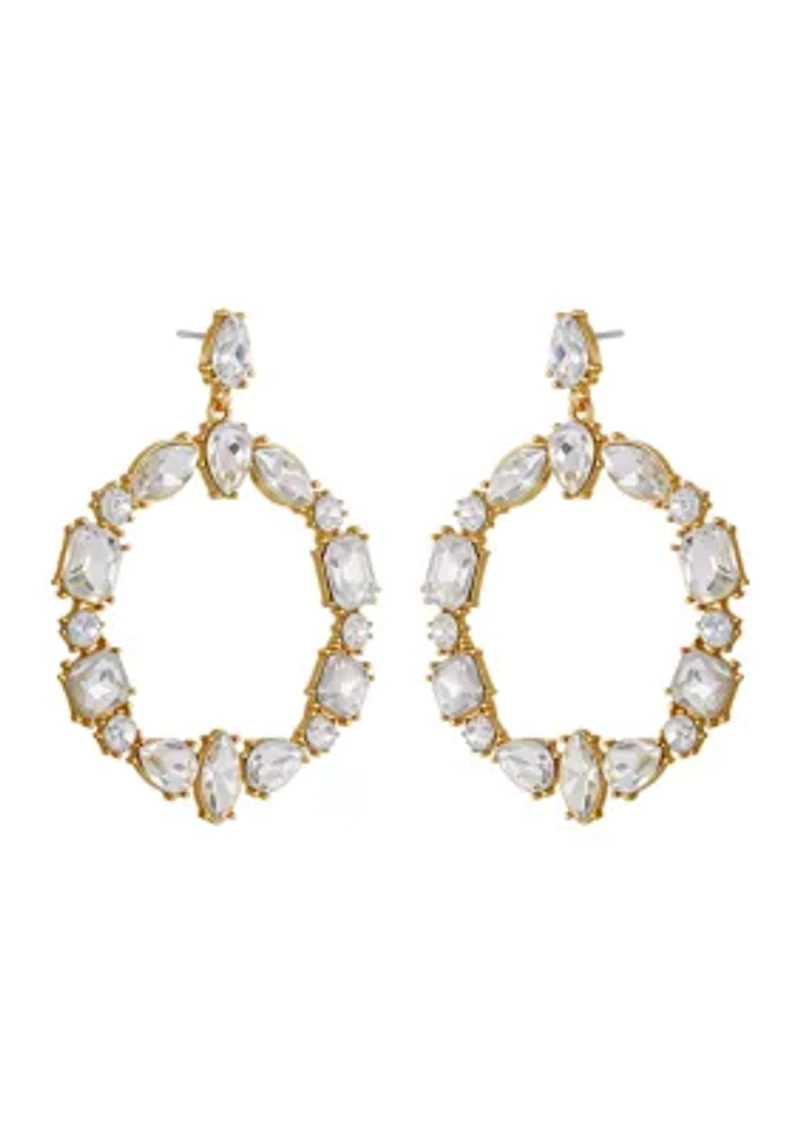 Crystal Cluster Door Knocker Earrings