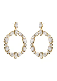 Crystal Cluster Door Knocker Earrings