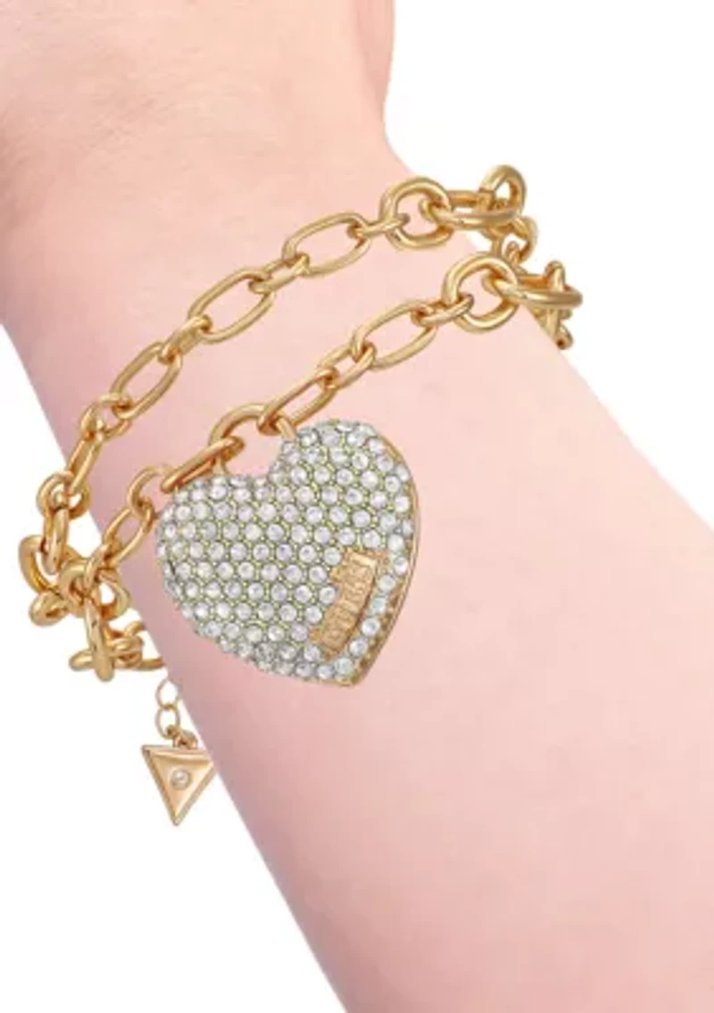 Crystal Pavé Heart Bracelet