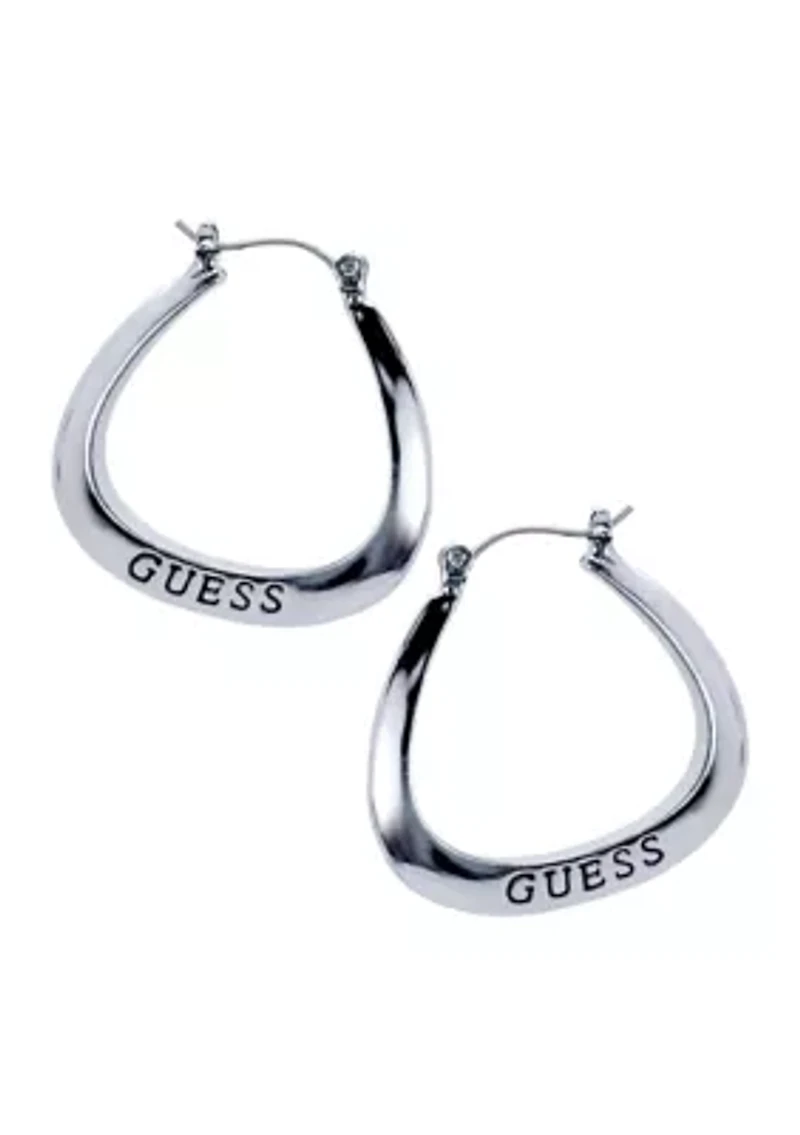 Silver-Tone Tube Hoop Earrings