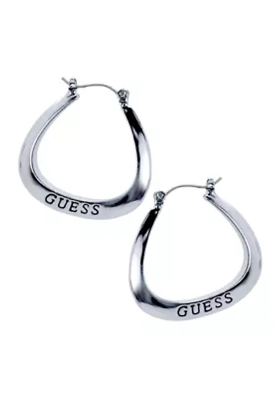 Silver-Tone Tube Hoop Earrings