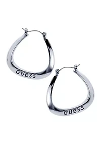 Silver-Tone Tube Hoop Earrings
