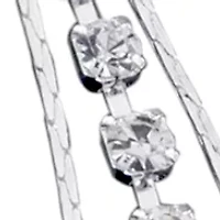 Silver-Tone Crystal Linear Earrings