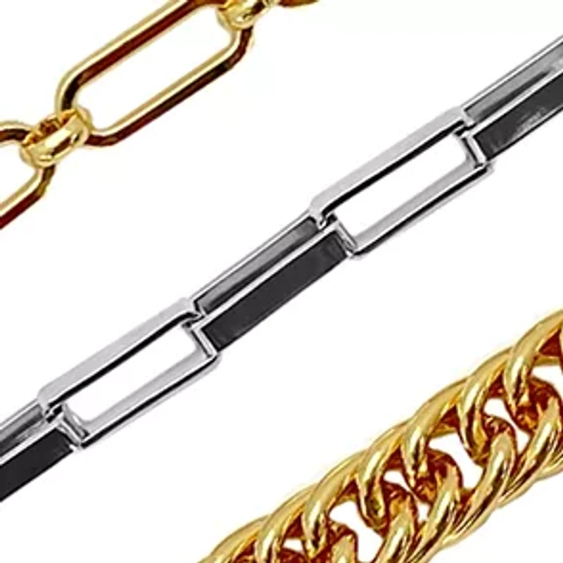 Two-Tone Crystal Line Bracelet Set