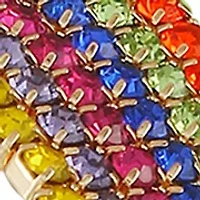 Gold-Tone & Rainbow Crystal Stretch Bracelet Set