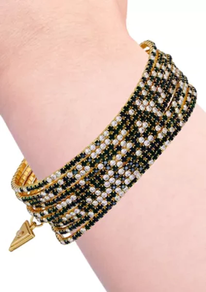 Crystal Multi-Row Gold-Tone Stretch Bracelet 10-Piece Set