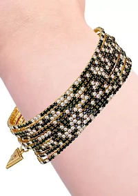 Crystal Multi-Row Gold-Tone Stretch Bracelet 10-Piece Set