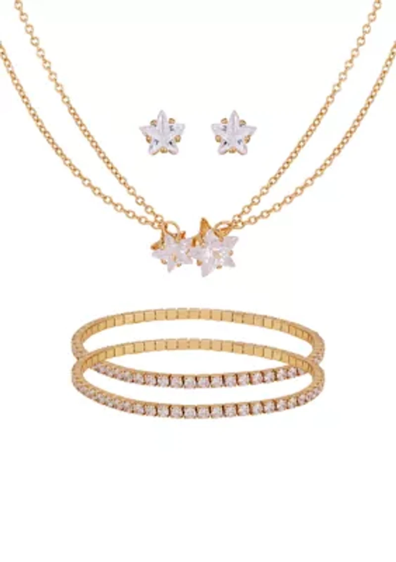 Genuine Cubic Zirconia Star Jewelry Set