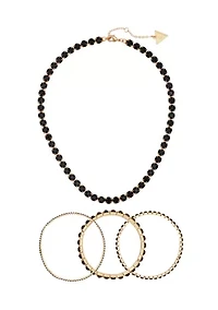 Crystal Necklace, Earring, & Bracelet Set