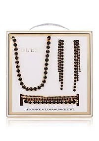 Crystal Necklace, Earring, & Bracelet Set