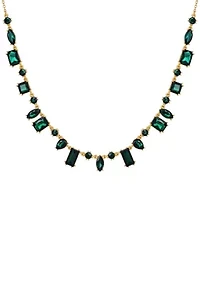  Emerald Crystal Statement Necklace
