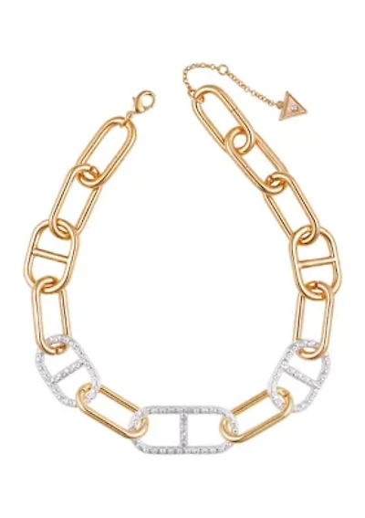 Two Tone Link Collar Necklace