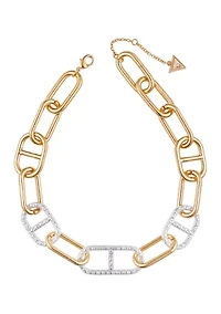 Two Tone Link Collar Necklace