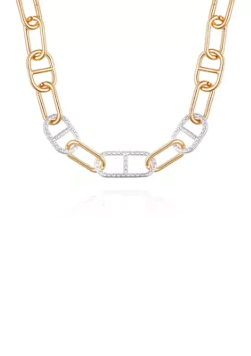 Two Tone Link Collar Necklace