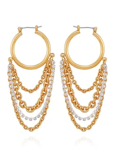 Hoop Linear Chain Earrings