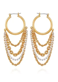 Hoop Linear Chain Earrings