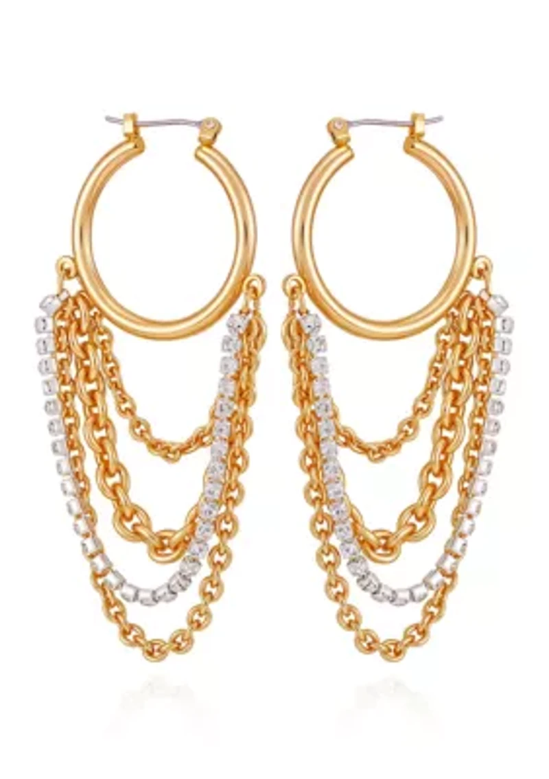 Hoop Linear Chain Earrings