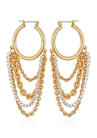 Hoop Linear Chain Earrings