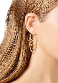Hoop Linear Chain Earrings