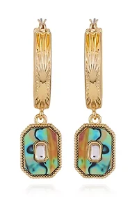 Gold Tone Drop Hoop Earrings