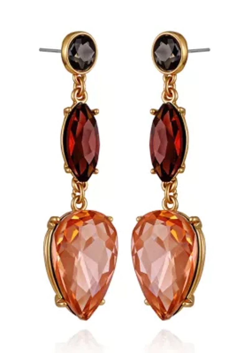 Ombré Crystal Dangle Linear Earrings