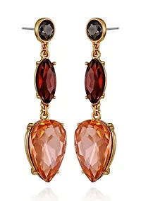 Ombré Crystal Dangle Linear Earrings