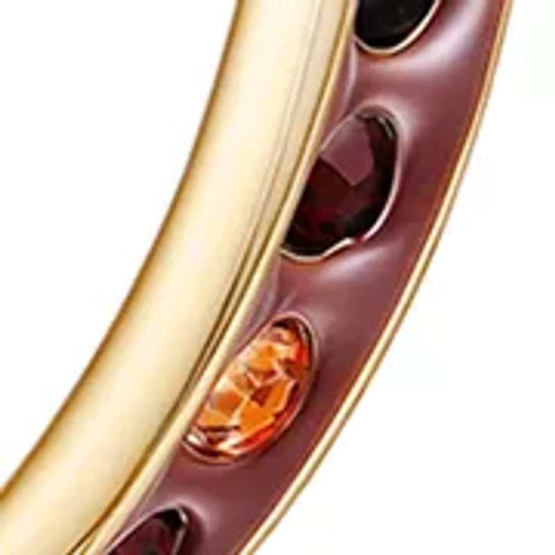 Gold-Tone Multi-Crystal Inlaid Hoop Earrings