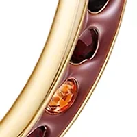 Gold-Tone Multi-Crystal Inlaid Hoop Earrings