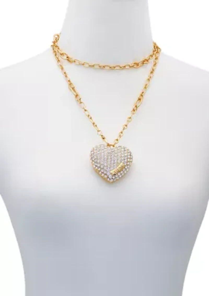 Heart Pendant Wrap Necklace