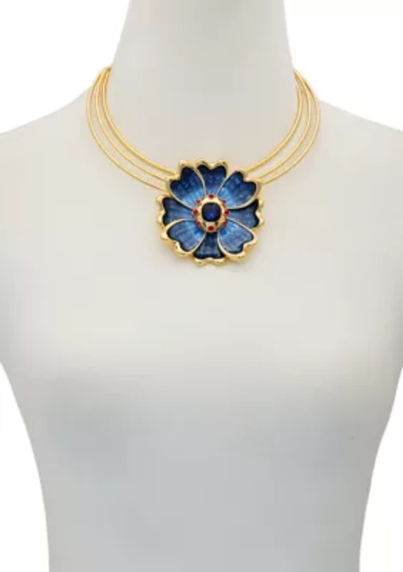 Gold-Tone Collar Pendant Necklace