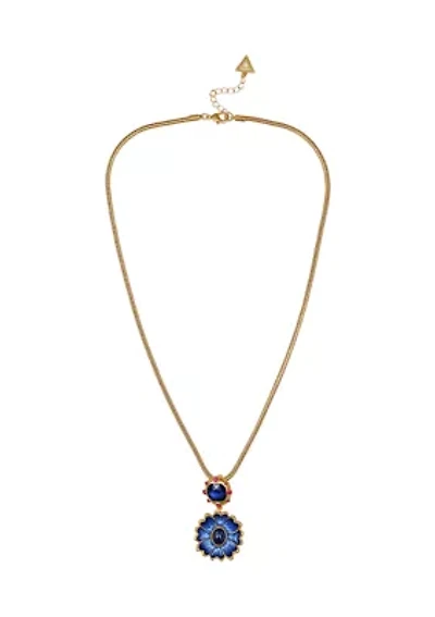 Blue Flower Pendant Necklace