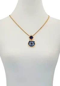 Blue Flower Pendant Necklace