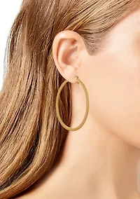 Textured Gold Tone Hoop Earrings