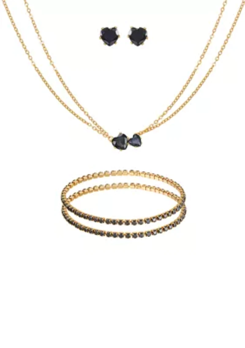 Heart Stone Jewelry Set