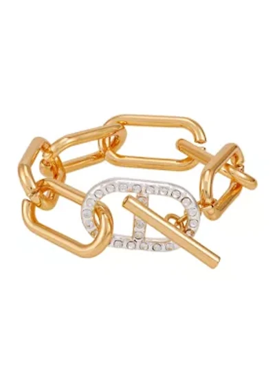 Two Tone Link Toggle Bracelet