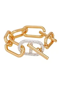 Two Tone Link Toggle Bracelet