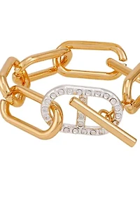Two Tone Link Toggle Bracelet