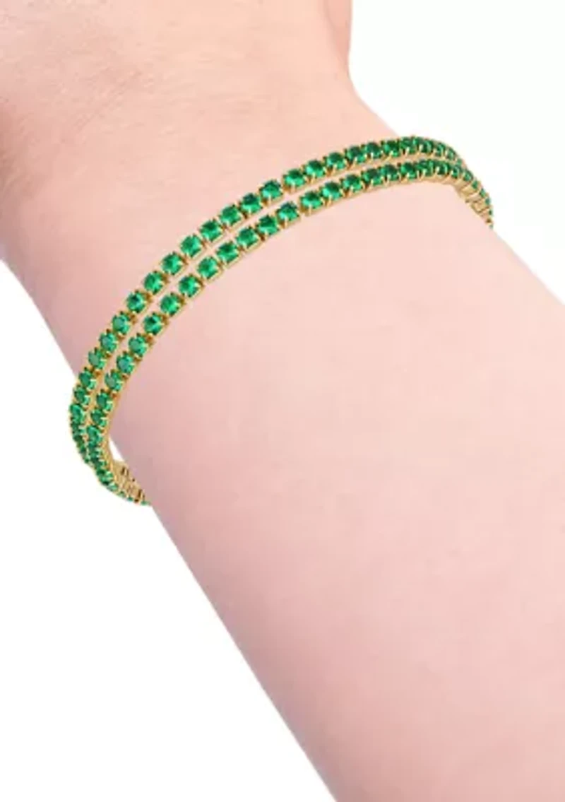 Gold Heart Stone Jewelry Set 