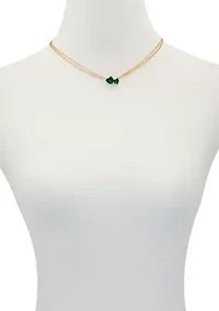 Gold Heart Stone Jewelry Set 